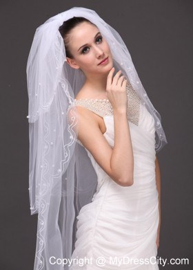 Three-tier and Embroidery Bridal Veils For Wedding