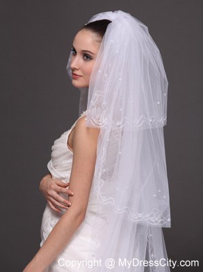 Three-tier and Embroidery Bridal Veils For Wedding