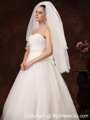 Inspired Layer Ribbon Edge Organza Bridal Veil