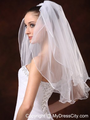 Tulle Ribbon Edge Bridal Veil For Wedding