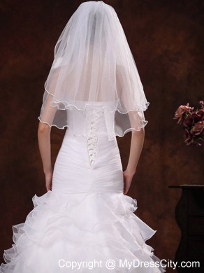 Tulle Ribbon Edge Bridal Veil For Wedding