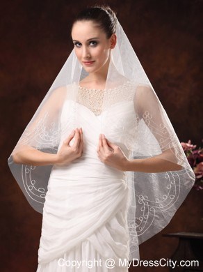 Fairy Embroidery Organza Wedding Veil