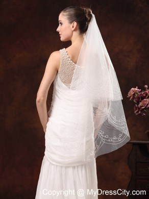 Fairy Embroidery Organza Wedding Veil