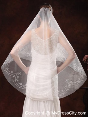 Fairy Embroidery Organza Wedding Veil