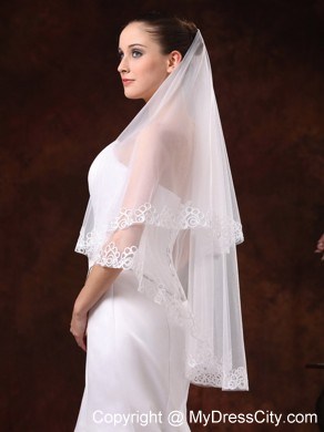 Perfect Applique Edge Organza Wedding Veil