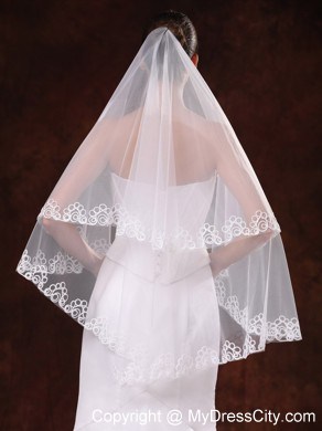 Perfect Applique Edge Organza Wedding Veil