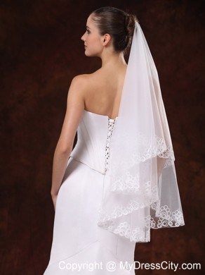 Perfect Applique Edge Organza Wedding Veil