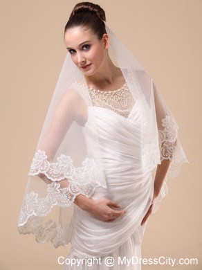 Lace Appliques Tulle Graceful Wedding Veil