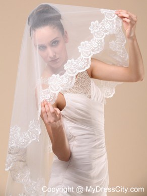 Lace Appliques Tulle Graceful Wedding Veil