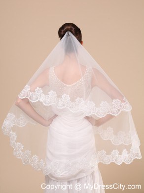 Lace Appliques Tulle Graceful Wedding Veil