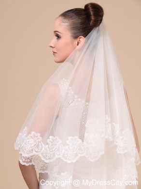 Lace Appliques Tulle Graceful Wedding Veil