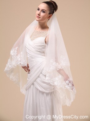 Lace Appliques Tulle Graceful Wedding Veil