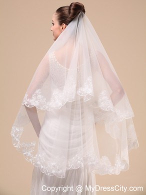 Lace Appliques Tulle Graceful Wedding Veil