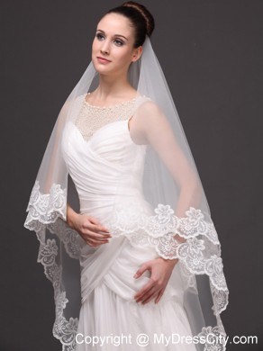 Lace Appliques Tulle Graceful Wedding Veil