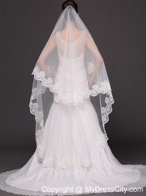 Lace Appliques Tulle Graceful Wedding Veil