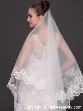 Lace Appliques Tulle Graceful Wedding Veil