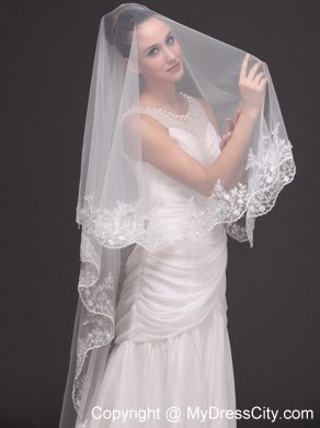 Lace Appliques Tulle Graceful Wedding Veil