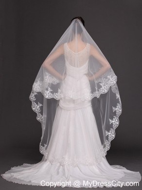 Lace Appliques Tulle Graceful Wedding Veil