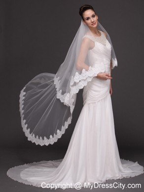 Royal Discount Organza Bridal Veil For Wedding