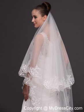 Lace Appliques Tulle Graceful Wedding Veil