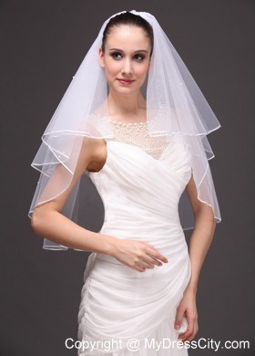 Two-tier Tulle Ribbon Edge Wedding Veil On Sale