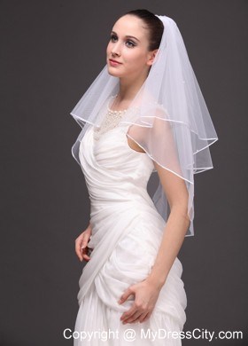 Two-tier Tulle Ribbon Edge Wedding Veil On Sale