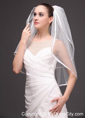 Two-tier Tulle With Ribbon Edge Wedding Veil