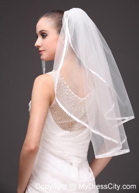 Two-tier Tulle With Ribbon Edge Wedding Veil