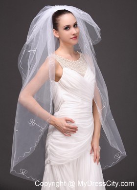 Three-tier Tulle With Embroidery Bridal Veil