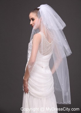 Three-tier Tulle With Embroidery Bridal Veil