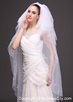 Embroidery With Tulle Bridal Veil On Sale