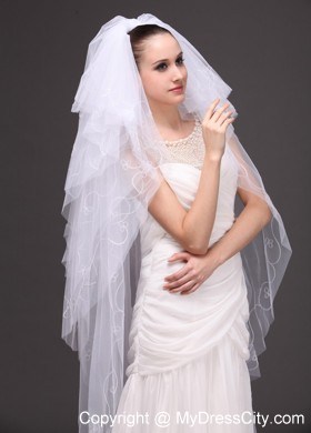 Embroidery With Tulle Bridal Veil On Sale