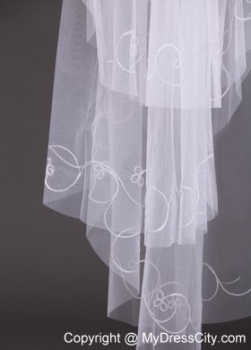 Embroidery With Tulle Bridal Veil On Sale