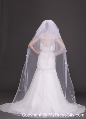 Three-tier Tulle Embroidery Bridal Veil