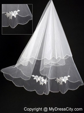 Organza Lace Appliques Bridal / Wedding Veil