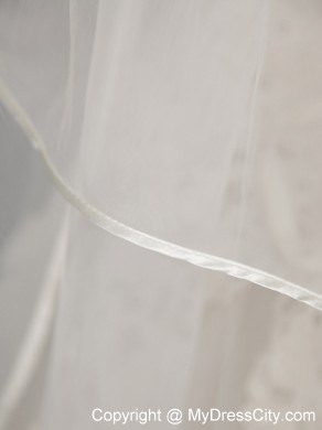 Inspired Layer Ribbon Edge Organza Bridal Veil