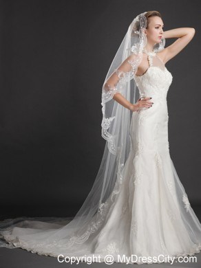 Royal Discount Tulle Bridal Veil With Lace