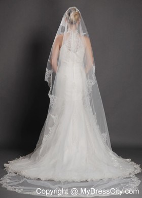 Royal Discount Tulle Bridal Veil With Lace