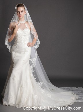 Royal Discount Tulle Bridal Veil With Lace