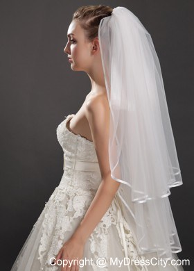 Two-tier Tulle With Ribbon Edge Wedding Veil