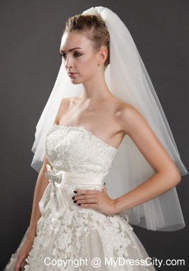 Graceful Two-tier Beautiful Organza Bridal Veil