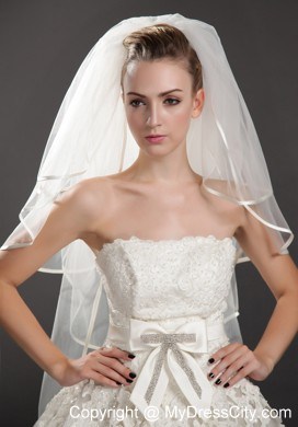 Four-tier Tulle Ribbon Edge Wedding Veil On Sale