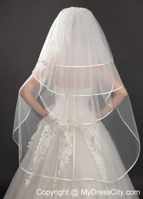 Four-tier Tulle Ribbon Edge Wedding Veil On Sale