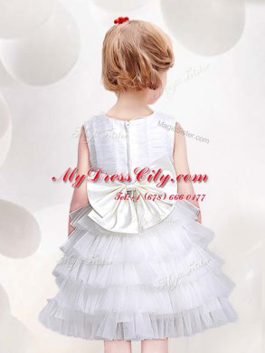 Customized Sequins Ruffled Scoop Sleeveless Zipper Flower Girl Dresses Red Tulle