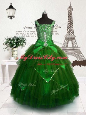 Superior Sleeveless Beading and Sashes ribbons Lace Up Pageant Dress for Teens