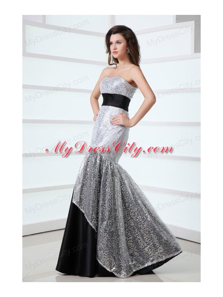 2014 Sexy Mermaid Sweetheart Sequins Floor-length Grey Prom Dress