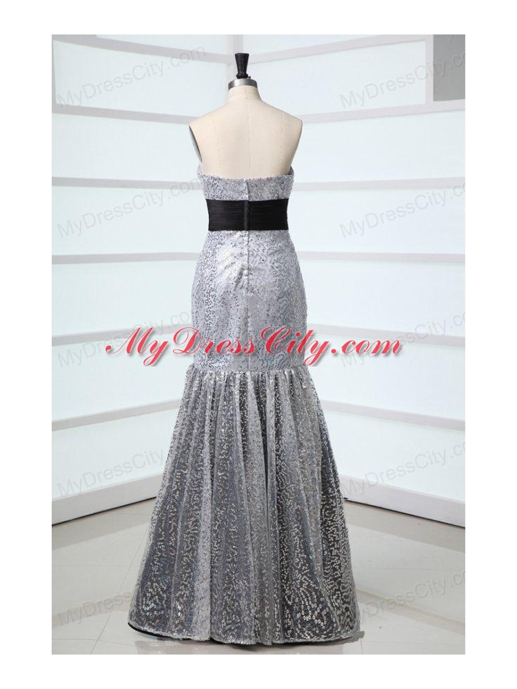 2014 Sexy Mermaid Sweetheart Sequins Floor-length Grey Prom Dress