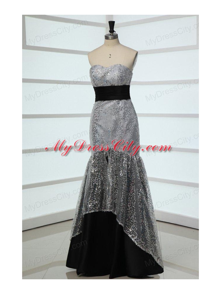 2014 Sexy Mermaid Sweetheart Sequins Floor-length Grey Prom Dress