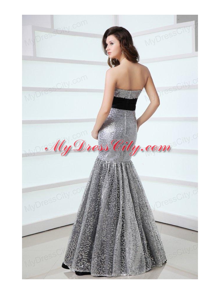 2014 Sexy Mermaid Sweetheart Sequins Floor-length Grey Prom Dress