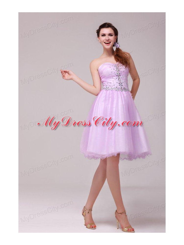 A-line Lavender Sweetheart Beading Prom Dress for Summer